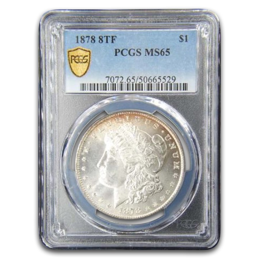 1878 Morgan Dollar 8 TF MS-65 PCGS