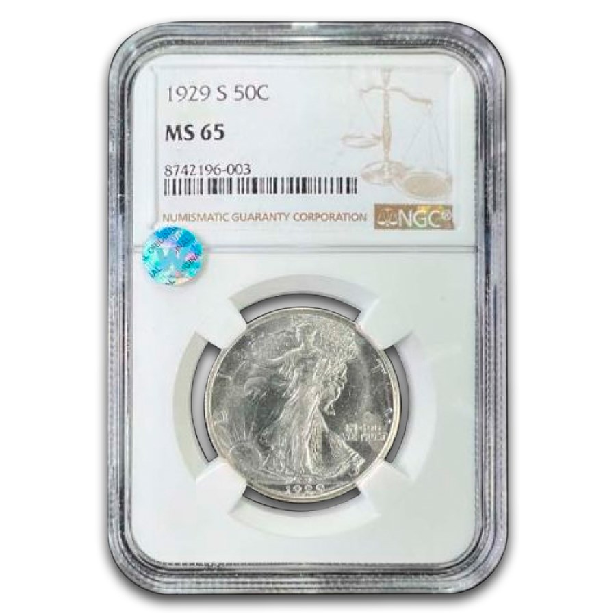 1929-S Walking Liberty Half Dollar MS-65 NGC