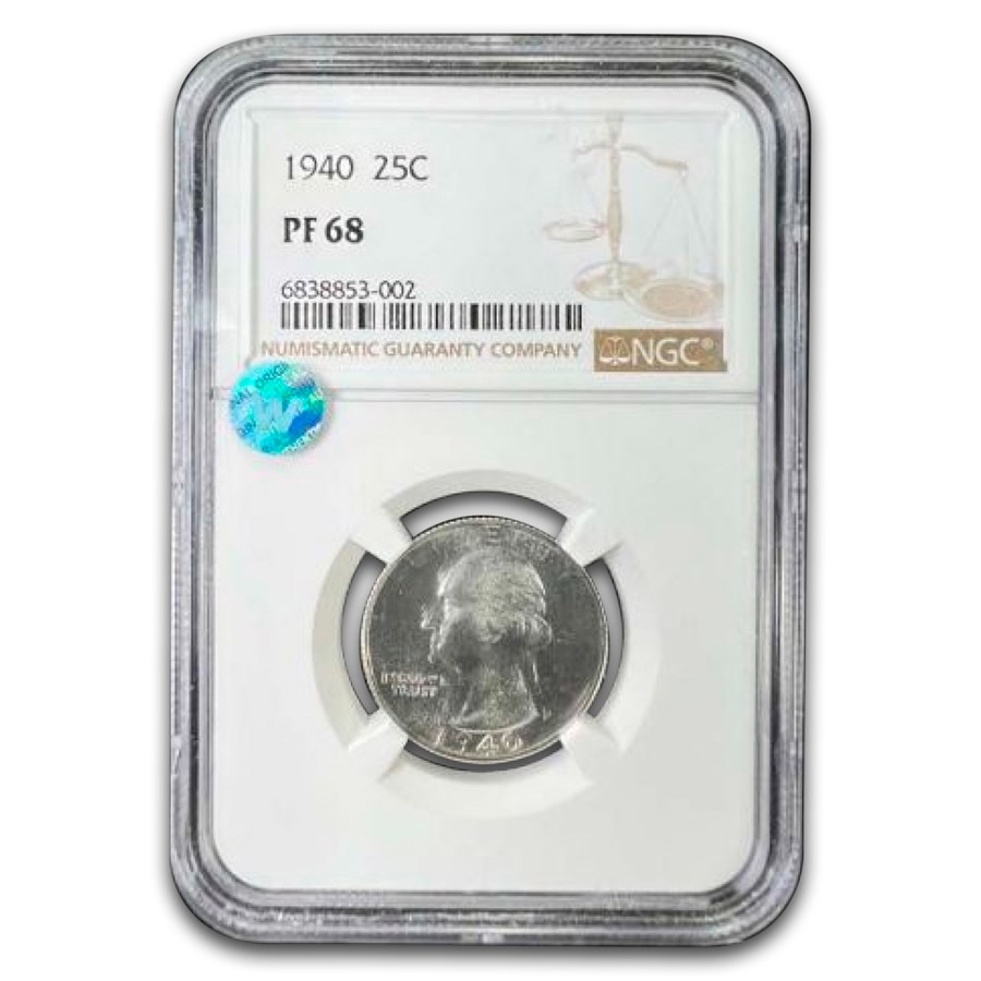 1940 Washington Quarter PF-68 NGC