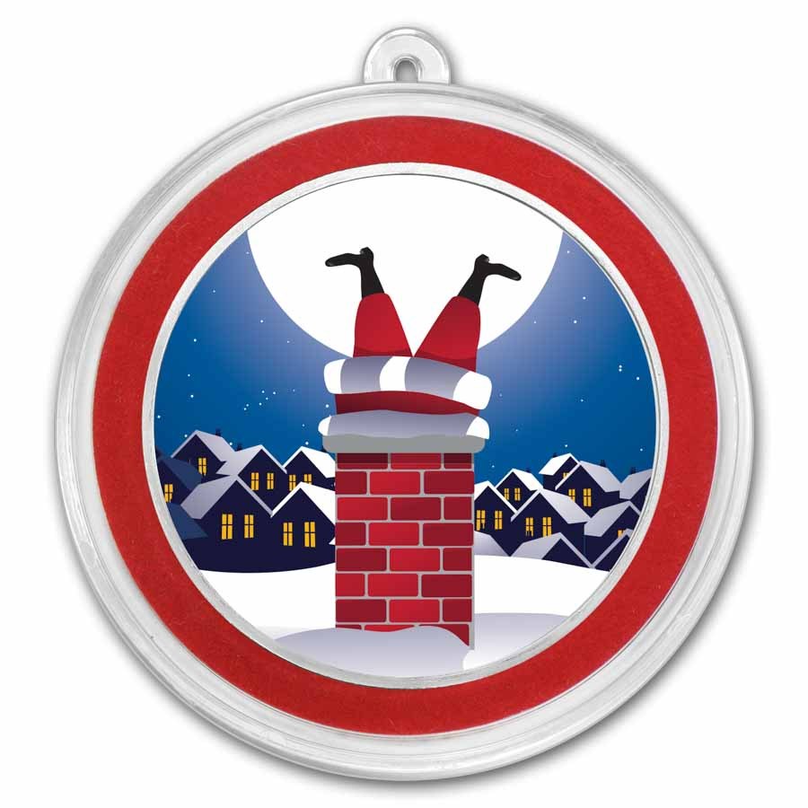 2026 1 oz Silver Colorized Round - Santa Stuck In The Chimney