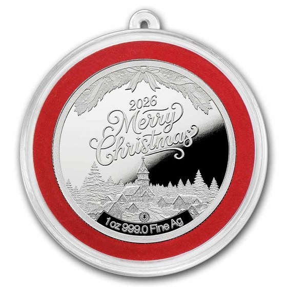 2026 1 oz Silver Colorized Round - Merry Christmas Stockings