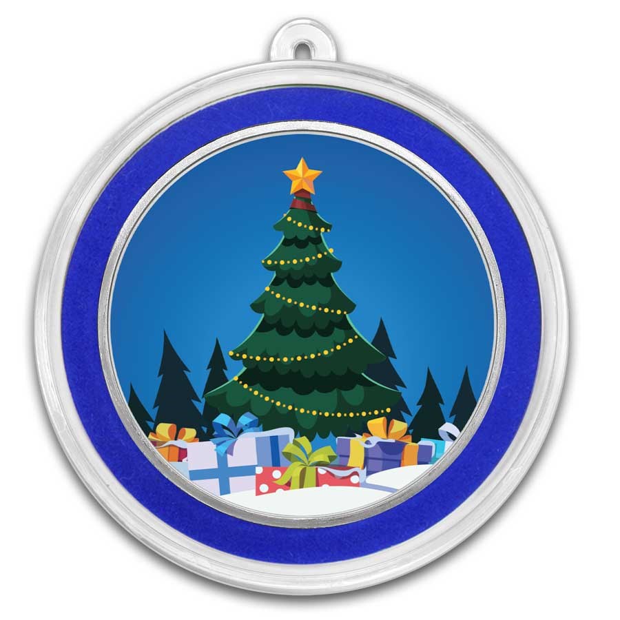 2026 1 oz Silver Colorized Round - Christmas Tree