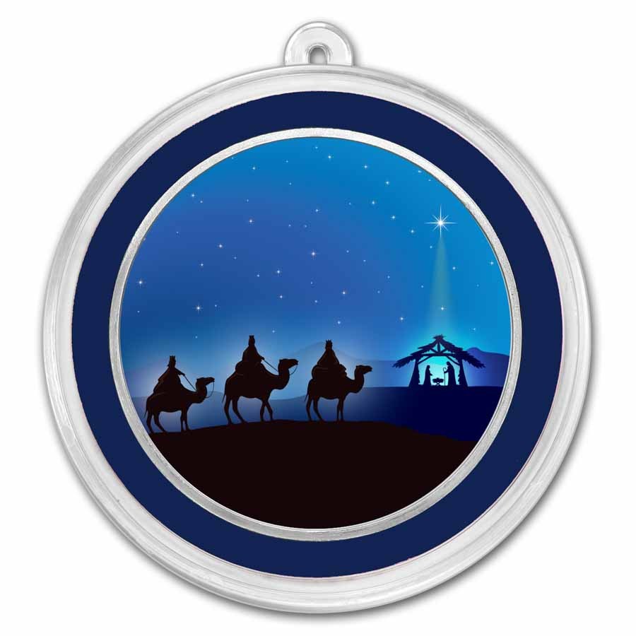 2026 1 oz Silver Colorized Round - Three Wise Men Blue