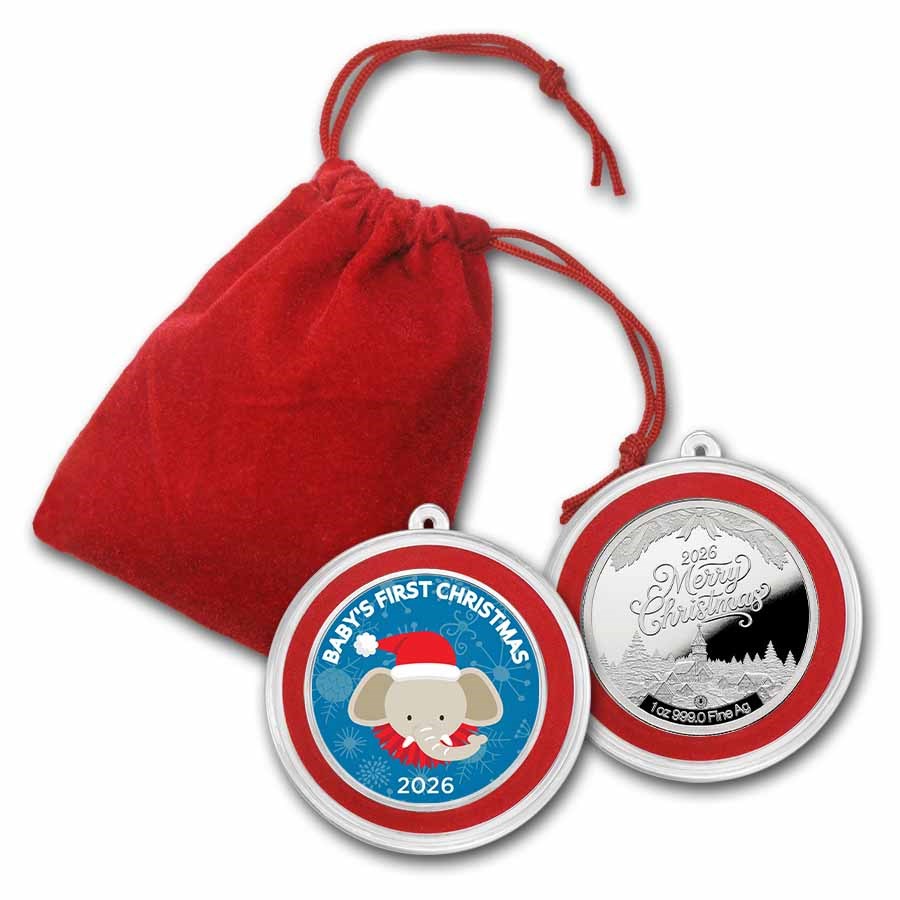 2026 1 oz Silver Colorized Round - Baby's First Christmas