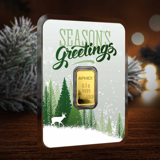 1/2 gram Gold Bar - APMEX (w/Season's Greetings Card, In TEP)