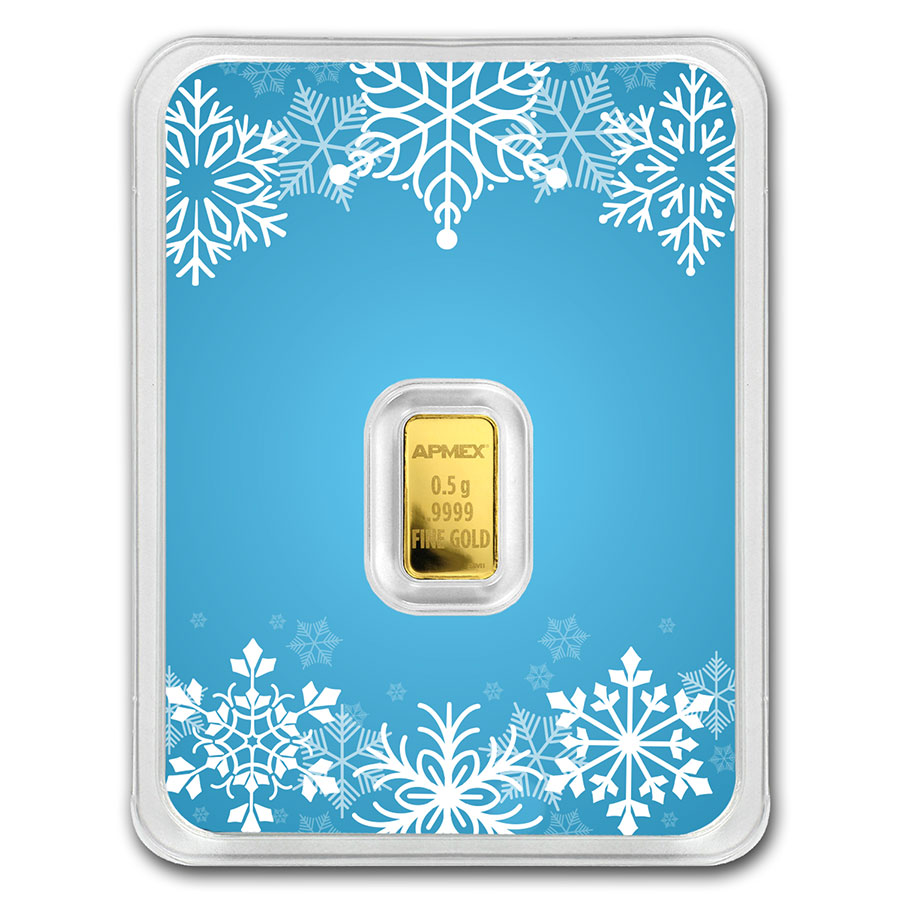 1/2 gram Gold Bar - APMEX (w/Snowflake Card, In TEP)