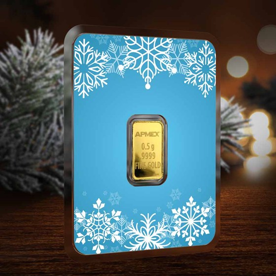 1/2 gram Gold Bar - APMEX (w/Snowflake Card, In TEP)