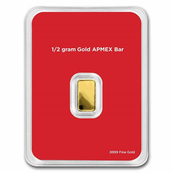 1/2 gram Gold Bar - APMEX (w/White Merry Christmas Card, In TEP)