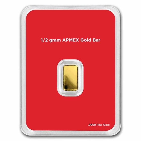 1/2 gram Gold Bar - APMEX (w/Christmas Collage Card, In TEP)