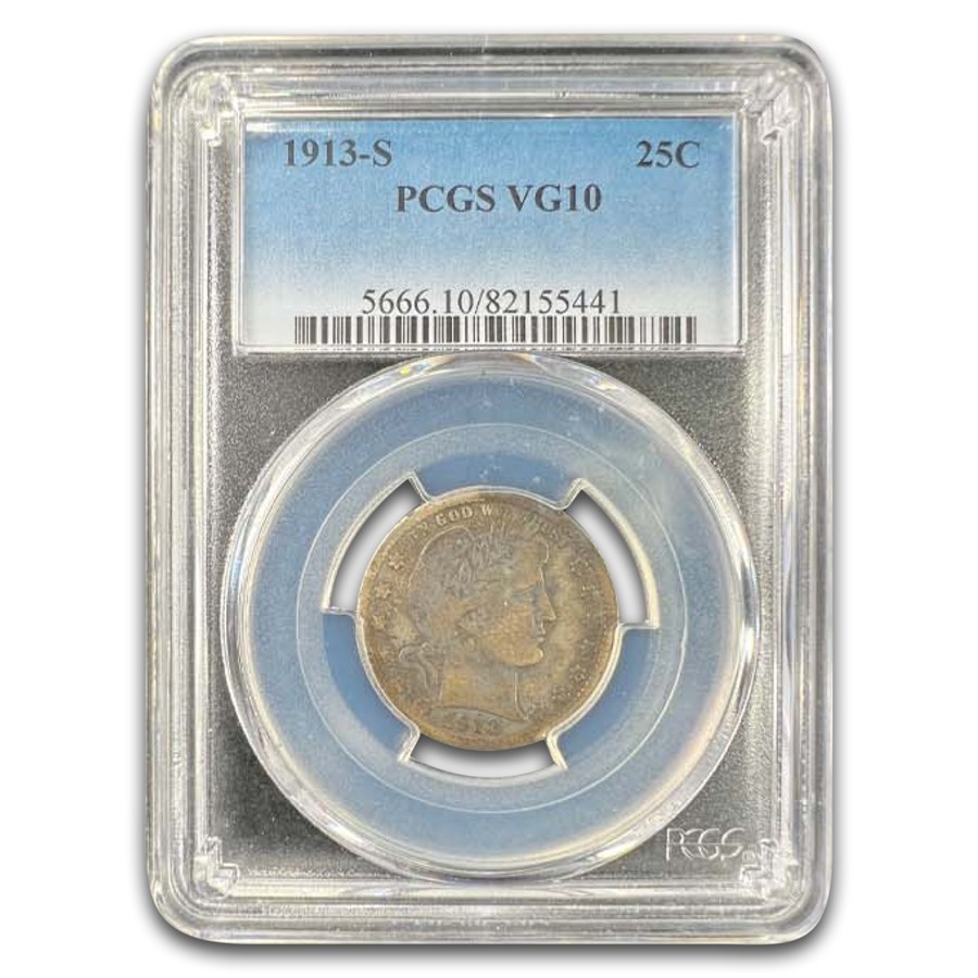 1913-S Barber Quarter VG-10 PCGS