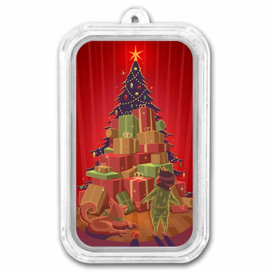 2026 1 oz Silver Colorized Bar - Christmas Morning Kid