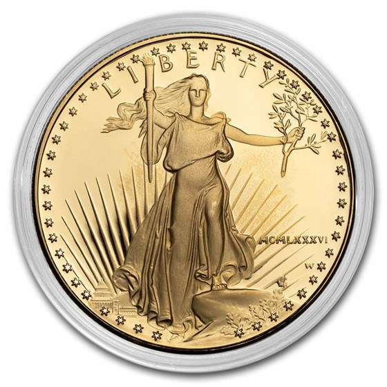 1986-W 1 oz Proof American Gold Eagle (Capsule Only)