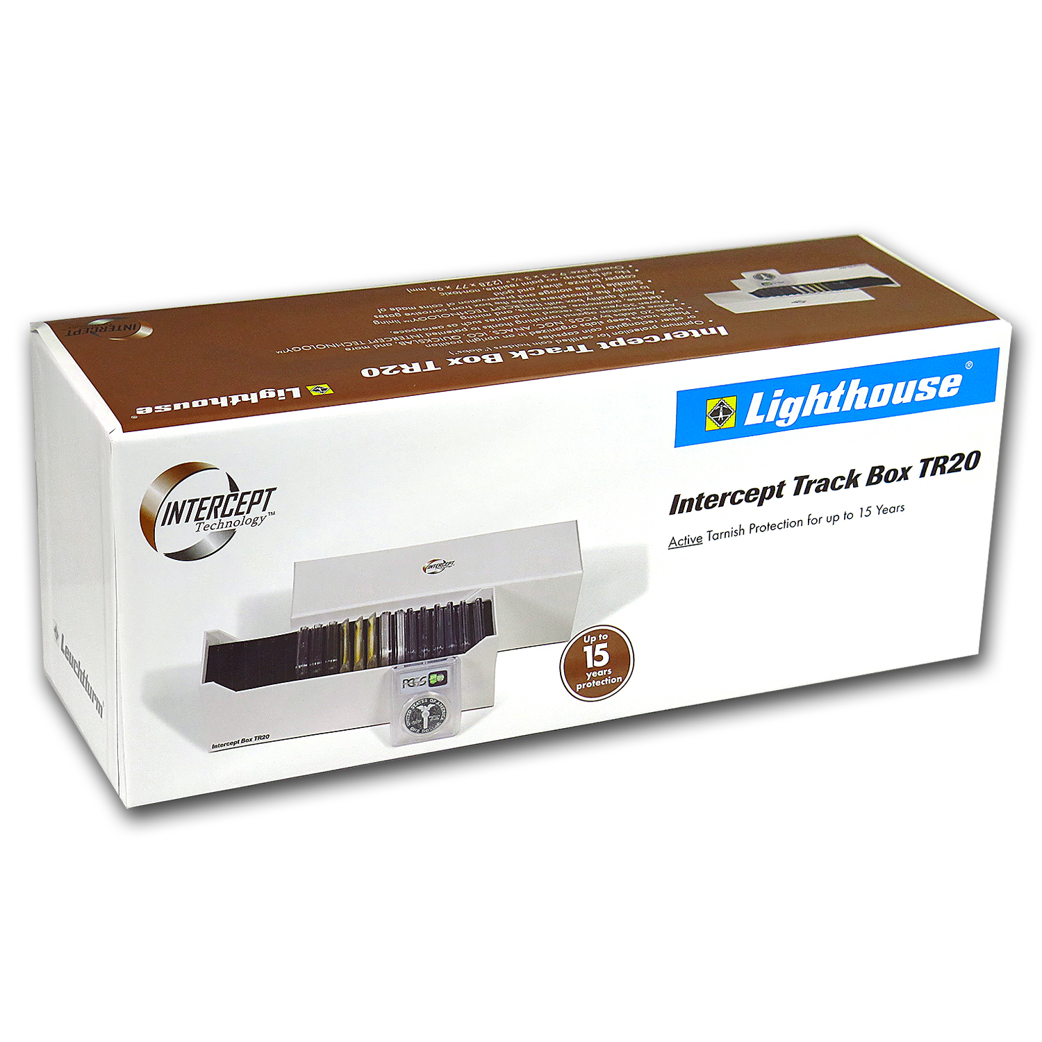 Intercept Technology® Certified Coin Storage Track Box - 20 Slabs