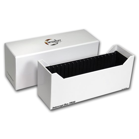 Intercept Technology® Certified Coin Storage Track Box - 20 Slabs