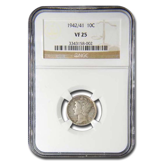 1942/41 Mercury Dime VF-25 NGC