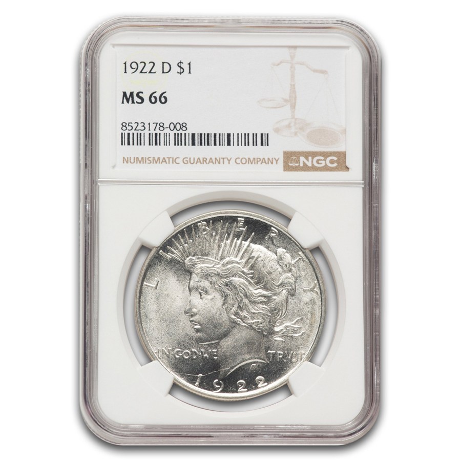 1922-D Peace Dollar MS-66 NGC