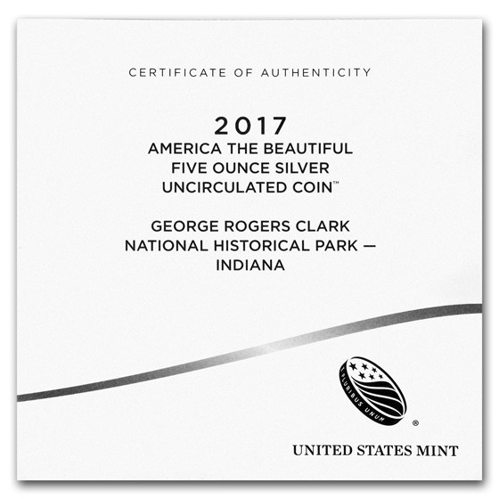 2017-P 5 oz Silver ATB George Rogers Clark (w/Box &amp; COA)