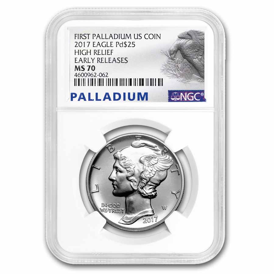 2017 1 oz American Palladium Eagle MS-70 NGC