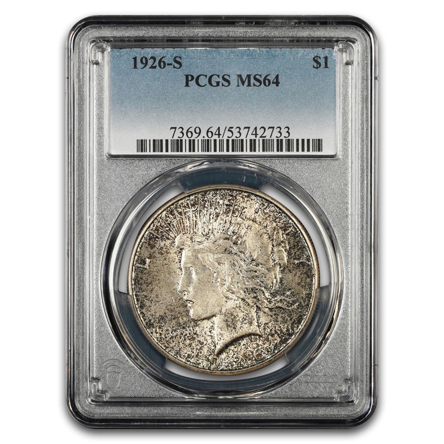 1926-S Peace Dollar MS-64 PCGS (Toned)