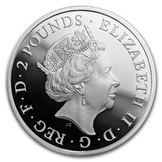 2018 GB Proof 1 oz Silver Queen's Beasts Bull (w/Box &amp; COA)