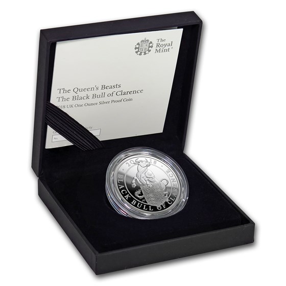 2018 GB Proof 1 oz Silver Queen's Beasts Bull (w/Box &amp; COA)
