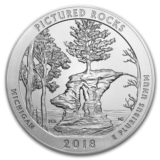 2018-P 5 oz Silver ATB Pictured Rocks (w/Box &amp; COA)