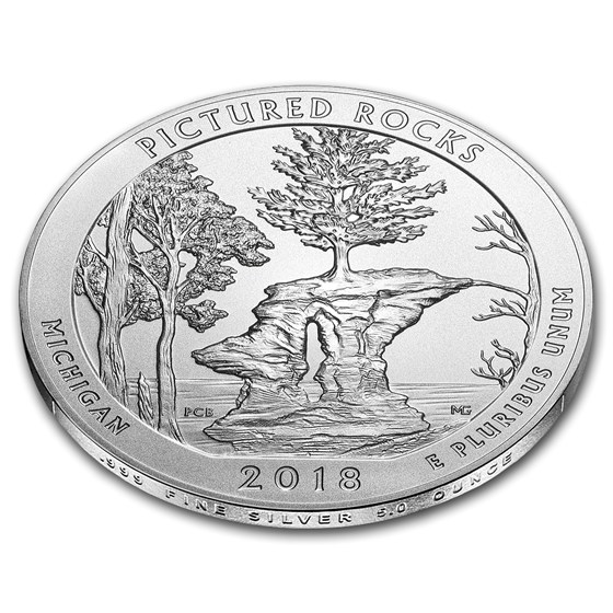 2018-P 5 oz Silver ATB Pictured Rocks (w/Box &amp; COA)