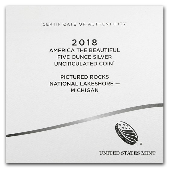 2018-P 5 oz Silver ATB Pictured Rocks (w/Box &amp; COA)