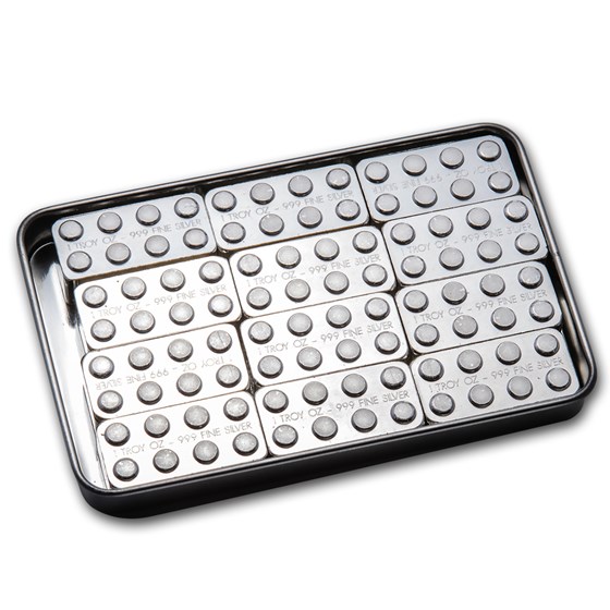 1 oz Silver Building Block Bars - 12-Piece Starter Pack