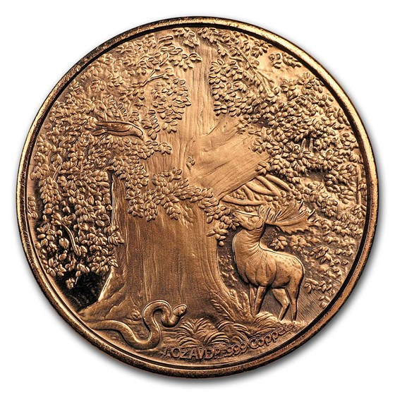 1 oz Copper Round - Nordic Creatures: Nidhoggr Dragon