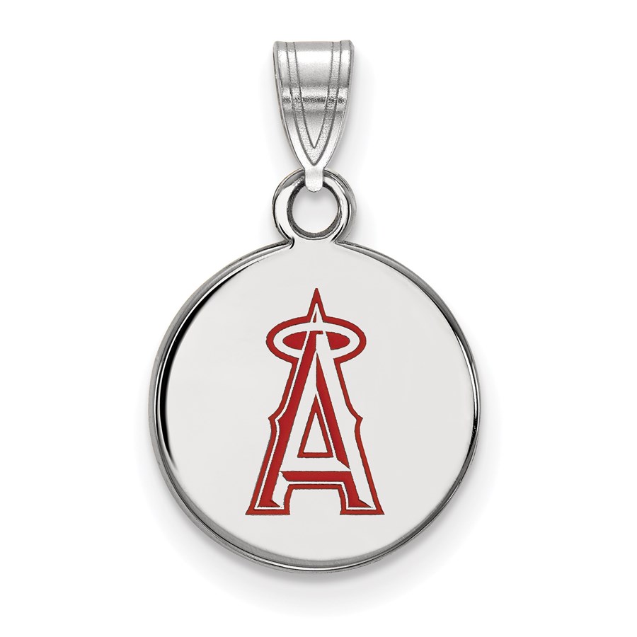 Sterling Silver MLB Los Angeles Angels Sm Enl Disc Pendant Sterling Silver MLB Los Angeles Angels Sm Enl Disc Pendant
