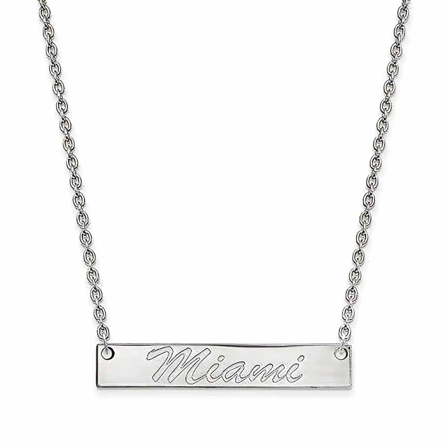 Sterling Silver Miami Univ. Small Bar Necklace - 18 in.