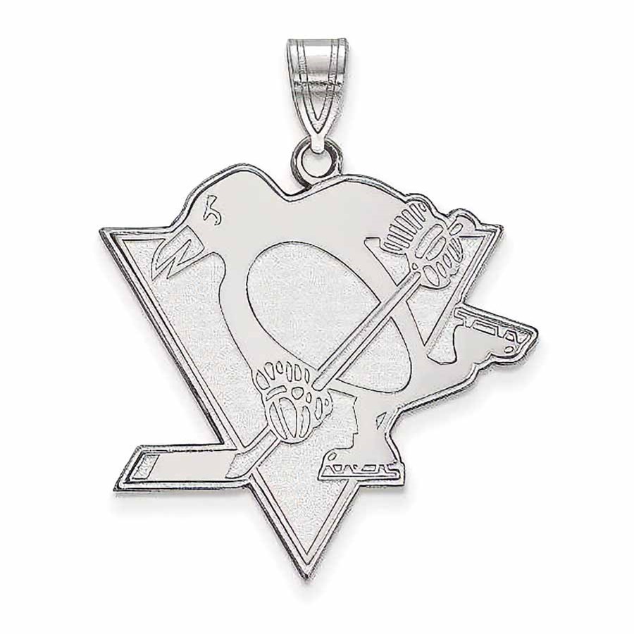 Sterling Silver NHL 26 mm Pittsburgh Penguins Pendant