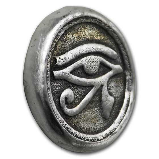 1 oz Hand Poured Silver Round - Eye of Horus