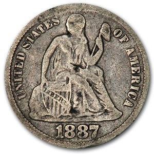 1887 Liberty Seated Dime Fine