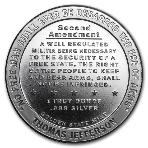 1 oz Silver Round - Second Amendment (Right to Bear Arms)
