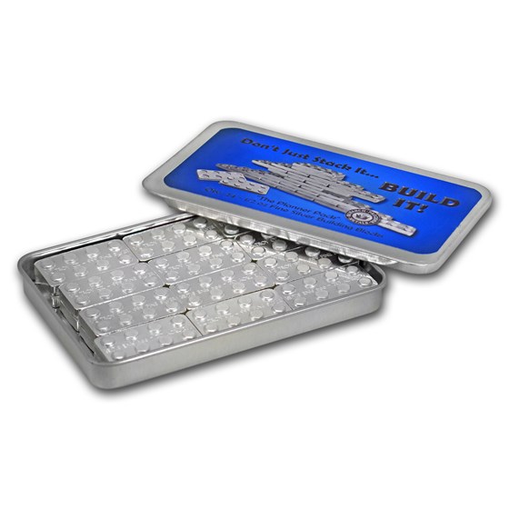 1/2 oz Silver Building Block Bars - 24-Piece Planner Pack
