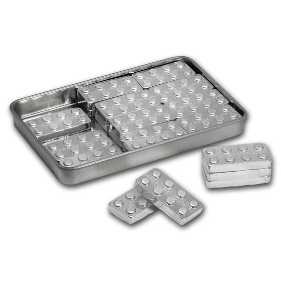 1/2 oz Silver Building Block Bars - 24-Piece Planner Pack