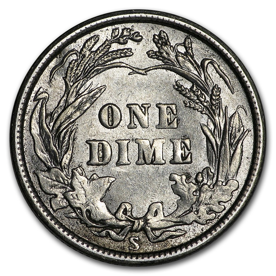 1916-S Barber Dime AU