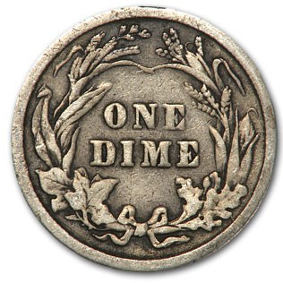 1914 Barber Dime Fine