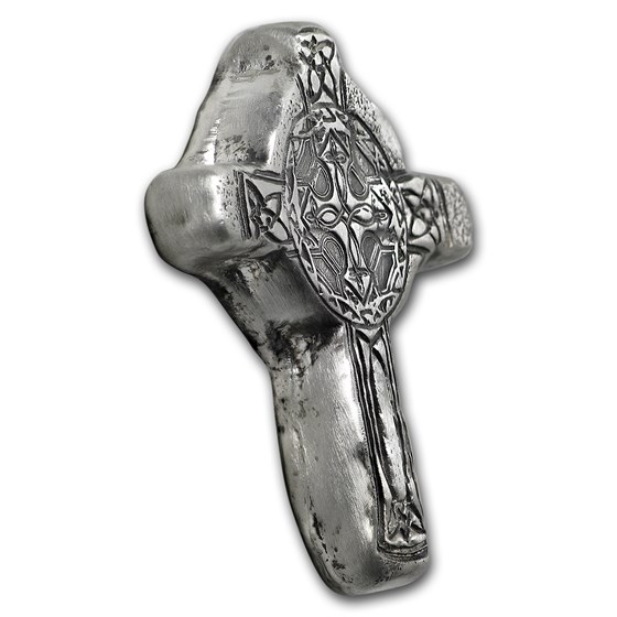 1 oz Hand Poured Silver - Celtic High Cross