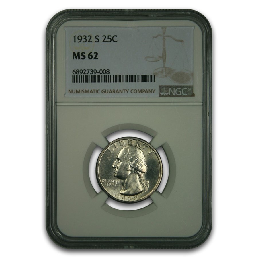 1932-S Washington Quarter MS-62 NGC