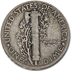 1926-S Mercury Dime Fine