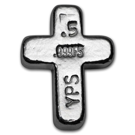 1/2 oz Hand Poured Silver Cross