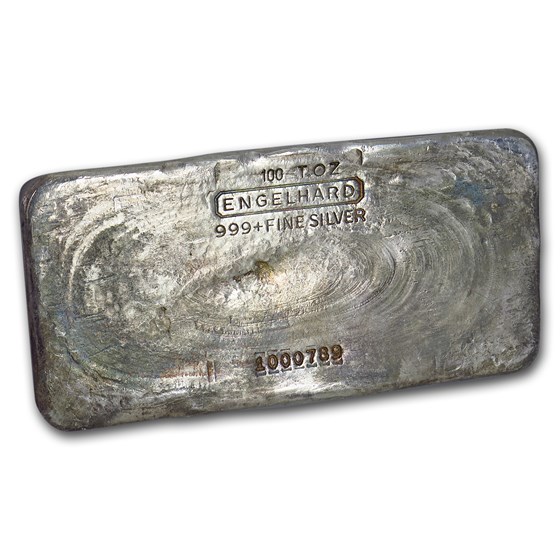 100 oz Silver Bar - Engelhard (2nd Series, 7-Digit Serial #)