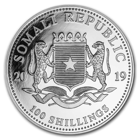 2019 Somalia 1 oz Silver Elephant BU