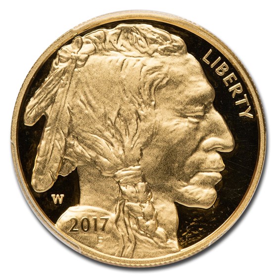 2017-W 1 oz Proof Gold Buffalo PR-70 PCGS (FDI, Mercanti)