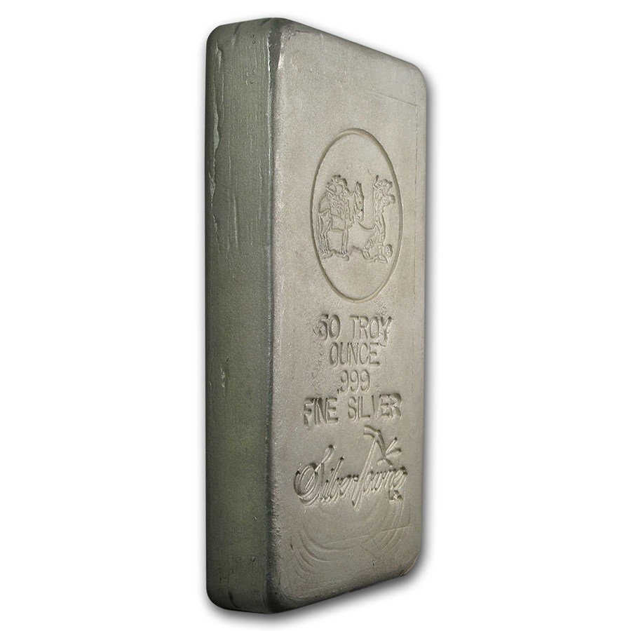 50 oz Hand Poured Silver Bar - Silvertowne