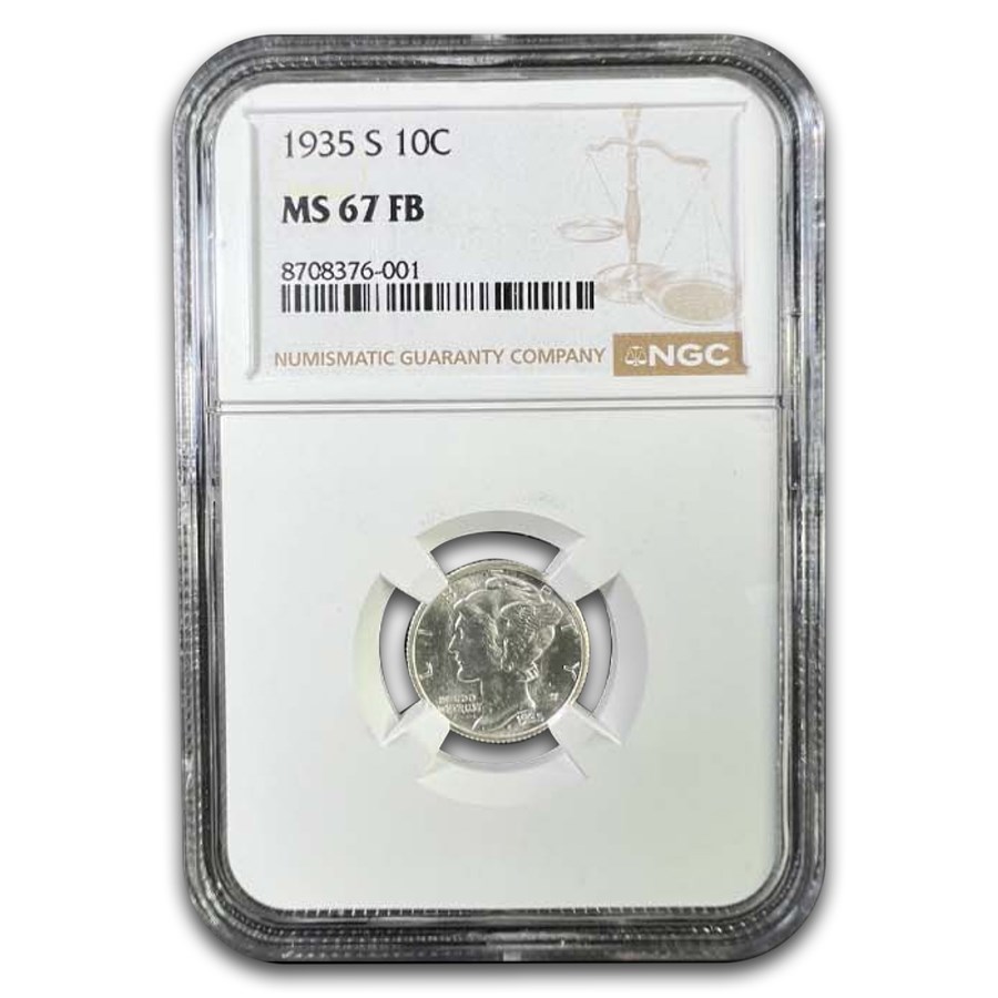 1935-S Mercury Dime MS-67 NGC (FB)