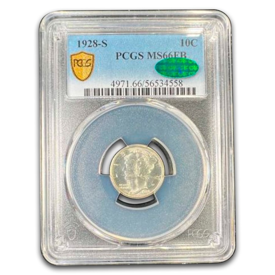 1928-S Mercury Dime MS-66 PCGS CAC (FB)